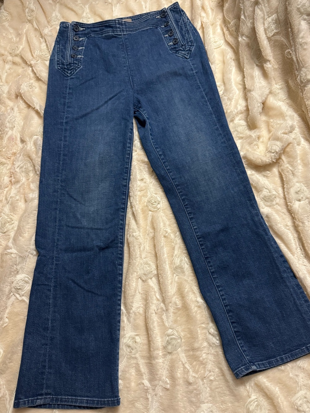 Mother High-Rise Straight Leg Dark Blue Jeans